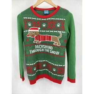 Dachshund Through the Snow Sweater Christmas Holiday Small